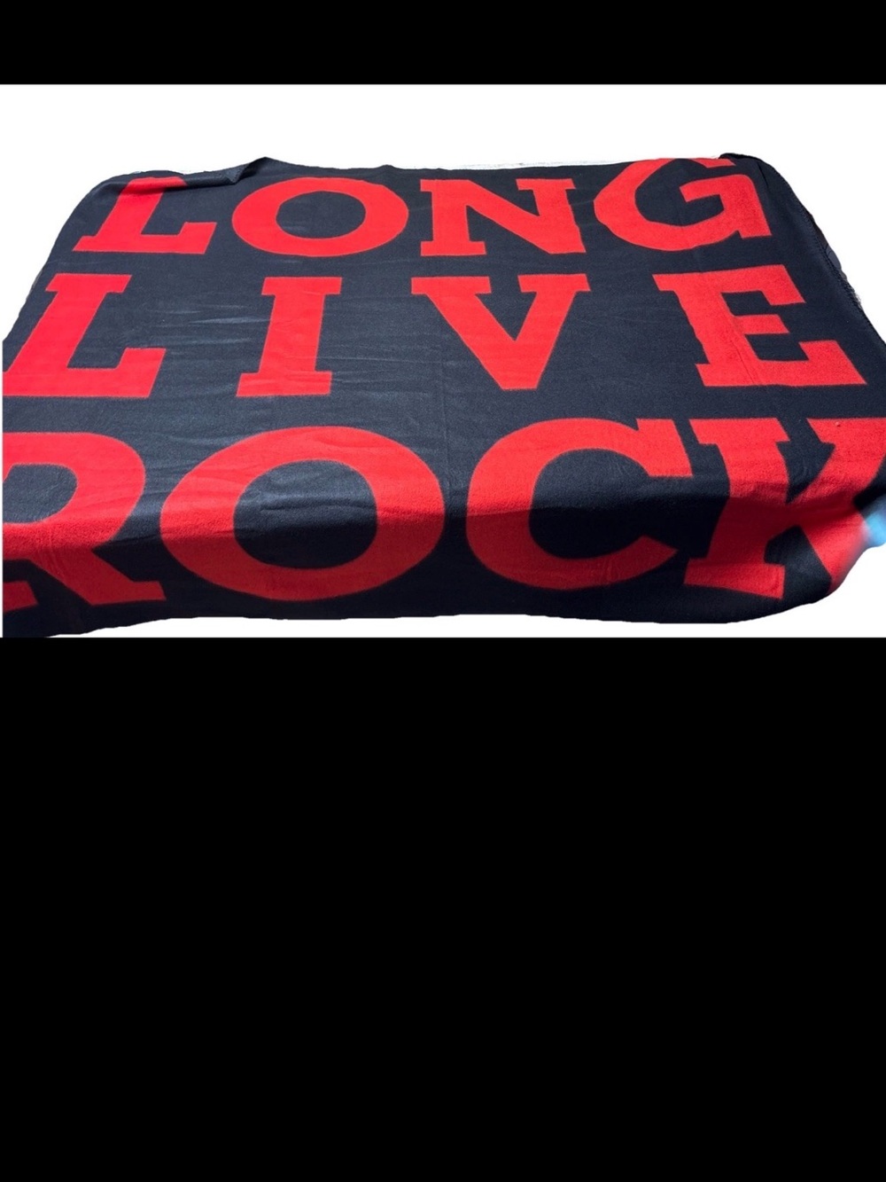Long Live Rock Black and Red Throw Blanket - Unknown Brand